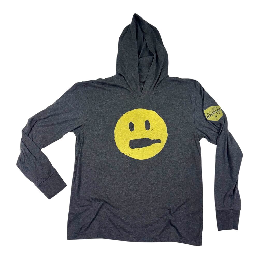 Deep Ellum Brewing Co T-shirt Hoodie Mens Large Lightweight Pullover Long Sleeve